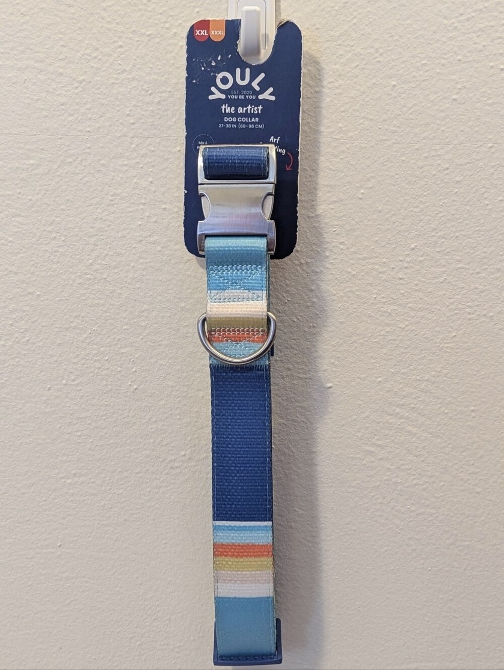 Youly The Artist Dog Collar in Blue and Multi